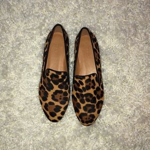 Brand new J crew smoking leopard loafers